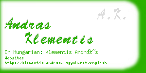 andras klementis business card